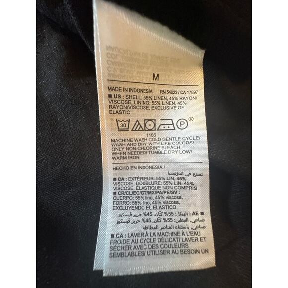 Old Navy Black Linen Blend Maxi Strap Dress Stretch Back Size Medium NWT Resort - Picture 9 of 9